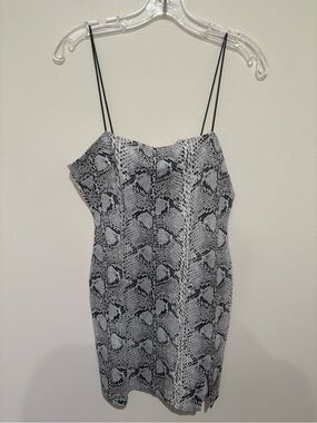 Snake Print Dress with Thin Straps